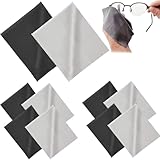 10 Brillenputztücher in Optikerqualität,14.5x17.5cm Brillenputztuch,Microfaser Brillenputztücher,Extra Weich & Saugstark für Kamera, Objektiv, Brillen, Bildschirme, Tablet (5Grau+5Schwarz)