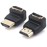 VCE 2 Stück HDMI Winkel Adapter, Winkelstecker 90 Grad und 270 Grad 3D&4K Stecker auf Buchse Adapter , Abgewinkelt Verbinder Vergoldete Kontakte