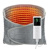 Elektrisches Heizkissen Zur Schmerzlinderung, Taille Beheiztes Kissen Mit LCD-Controller, 9 Heizstufen, 4 Timer-Einstellungen, Schnelles Aufheizen, Ideal Für Rücken Bauch Schultern Bein -30x126cm