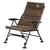 CampFeuer Angelstuhl Camouflage braun | Höhenverstellbarer Campingstuhl | Faltbarer Karpfenstuhl | Outdoor Travelchair für Camping, Zelten, Angeln | Fischerstuhl klappbar, Angelliege, Carp Chair