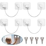 HBSFBH Kühlschrank Schloss, 4 Stück Kindersicherung für Fenster, Kindersicherung Fenster Ohne Bohren, Kindersicherung für Schrank, Fenster Öffnungsbegrenzer, für Kühlschrank, Tür Schränke, Fenster