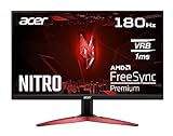 Acer Nitro KG241YS3 Gaming Monitor 23,8 Zoll (60 cm Bildschirm) Full HD, 180Hz, 1ms (VRB), 2xHDMI 2.0, DP 1.2, AMD FreeSync Premium, Schwarz