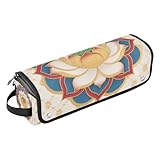 Haarwerkzeug Reisetasche für Frauen mit Eisenmatte Lockenstab Reisehalter Aufbewahrungstasche für Glätteisen, Lockenstab, Haartrockner, Wasserlilie Indischer Stil Reisezubehör