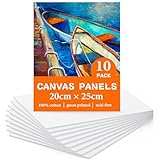 Leinwand zum Bemalen Set Aus 100% Baumwolle (10er Pack)–20x25cm,Vorgespannte Weiße Künstler Panel Leinwand zum Bemalen - Geeignet für Acryl und Öl Malerei Sowie zum Skizzieren und Zeichnen