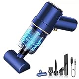 Greensen Handheld Auto Staubsauger, 4000PA Hochleistungs-Saugkraft Kabelloser Nass- und Trocken-Mini-Staubsauger mit Waschbarem Filter für Haus Auto Tierhaare
