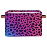 Mexpekil Aufbewahrungsboxen für Regale mit Griff, zusammenklappbare Würfel-Aufbewahrungskörbe, Leopardenmuster, Neonstoff, Regalkörbe, Spielzeug-Aufbewahrung, Organizer für Zuhause, Kinderzimmer, 1