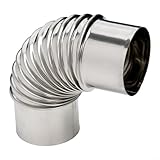 Ofenrohrbogen aus Stahl, 90 Grad Ofenrohr, Ofenrohrbogen aus Edelstahl, für alle Arten von Öfen, Kaminen, Lüftungsöffnungen und mehr (70 mm)