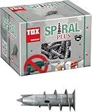 TOX Plasterboard dowel, zweilagige Gipskartonplatten + Gipsfaserplatten, ohne Vorbohren in Gipskarton, 50 Stück im Karton M, 068100021 Gipskartondübel Spiral Plus 37, 32 mm, Grau, 4,5 x 32 mm