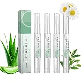4 Stück Nagelpflege Stift mit Teebaumöl & Aloe Vera - Nagelpflegestift für Fingernägel und Fußnägel, Vitamin E Formel für Gepflegte Nägel, Trockene Nagelpflege, Einfache Anwendung (4 Stück)