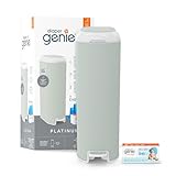 Diaper Genie Platinum Edelstahl Windeleimer mit Fußpedal, neuartiges System mit abreißbaren Beuteln