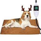 Haustier Heizkissen für Katzen und Hunde - Elektrische Heizdecke Mit 12 Timer, 30-60℃ Einstellbare Temperatur, Heizmatte Wärmedecke - 70*45cm