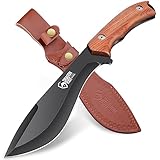 DRAGON RIOT Outdoor Messer 20cm, Full Tang Survival Messer mit Lederscheide, Großes Jagdmesser Feststehende Klinge, Camping Messer Geschenk für Männer