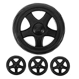 DINHEAROM 4 Stück Einkaufswagenräder Aufbewahrungswagen Auf Rädern Austausch Des Rades Des Bootsanhänger-wagenhebers Bastelwagen Mit Rädern Kunststoffwagen Mit Rädern Torrad Black Plastik