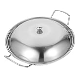 VALICLUD Wokpfanne mit Doppeltem Griff und Deckel Hochwertige Schützende Bratpfanne für Sicheres Kochen zu Hause Rutschfest und Leicht zu Reinigen