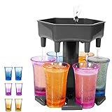 Alihoo 6 Schnapsglasspender und -halter, Shot Dispenser Six Ways, Bar Shot Dispenser, Cocktailspender, Dispenser mit Slogan, Wine Dispenser einschließlich 6 Silikonstopfen (Farbe)