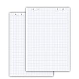 Conipa® - 2 x Flipchart Papier Block 68x99 cm weiß (KARIERT) 80 g/qm - 2 Flipchart-Blöcke à 20 Blatt - Whiteboard-Papier für Charts & Meetings (2 Blöcke Kariert)