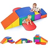 Lischwert Kinder Schaumstoff bausteine 6 Grossbausteine Schaumstoffbausteine Bauklötze Riesenbausteine Schloss-Set, Mehrfarbig (A-Mehrfarbig)