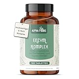 Alpha Foods | Verdauungsenzyme Komplex | mit Bromelain, Lipase, Amylase und Laktase | Digestive Enzyme | 180 Vegan Tabletten | 6 Monatsvorrat | Alpha Foods