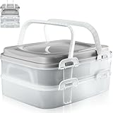 Stimo Partycontainer Transportbox mit 2 Ebenen und Hebeeinsatz XL Kuchentransportbox