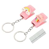 jojofuny Mini Bürohefter mit Farbigen Designs Platzsparender Robuster für Büro Schule und Zuhause Kompakt und Leicht Tragbar Inklusive Heftklammern