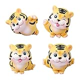 MOONDAME 4 Stück Kunstharz-Statue, Tier für Figuren, Skulptur, Tischdekoration