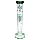 GHODT Bong Percolator Eisfach 30cm 5mm Glas Grün Glasbong 18.8- inklusive Sieb - Für den Gebrauch von Kräuter- und Tabakwaren