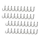 BESTonZON 40 Stück Schwerlast Karbonstahl Federmechanismus Angelhaken mit Widerhaken Vielseitige Fischköderhaken für Süßwasserangeln Federnder Mechanismus für Sicheren Halt Inklusive