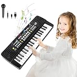 Elektronische Keyboard für Kinder ab 3 4 5 6 7 8 Jahren, 37 Tasten Kinderklavier mit Mikrofon, Mini Piano Musikinstrumente kinder ab 3 Jahre, Geschenke für Jungen/Mädchen