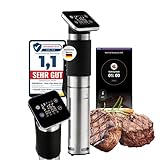 Sommertal TS1300 Sous Vide Stick Garer Stab, WiFi WLAN App Steuerung, Präzisionskocher Temperatureinstellung 0°C bis 90°C, wasserfest IPX7, Timer, Smart Home, 1300W, TÜV GS geprüft