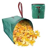 SoeUyd Gartenmüllsäcke,150L Wiederverwendbare Gartentaschen,Grünschnittsäcke Faltbar mit Griffen,Laubsäcke,Garten Sack,Garten Laubsammler,Gartenabfallsack für Gartenabfälle Grünschnitt Laubabfall