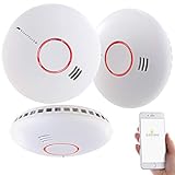 VisorTech Rauchmelder WiFi: 3er-Set WLAN-Rauch- & Hitzemelder mit weltweiter App-Benachrichtigung (Smart Home Rauchmelder, Rauchmelder auf Handy, Alarmanlage)