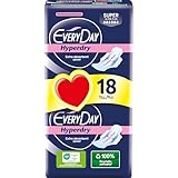 EveryDay Hyperdry Super, Saugfähige Damenbinden mit Flügeln, Hyper Trocken und Ultra Saugfähig, 18 Stück