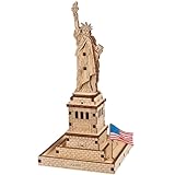 UGEARS Freiheitsstatue 3D-Puzzle für Erwachsene - Modellbausätze Holzpuzzle Hobbys für Männer - 3D-Puzzle für Erwachsene - Holzmodellbausatz zum Bauen