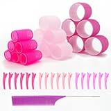 DADAPANGHU Lockenwickler Set 37 Stücke, Lockenwickler Groß Klein, Selbsthaftend Hair Rollers mit 18 Klammern und 1 Kämme, Haarwickler Locken Ohne Hitze für Lange Mittlere Kleine Haar (64/48/32mm)