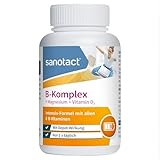 sanotact B-Komplex + Magnesium + Vitamin D3 180 Tabletten | Hochdosierte B-Vitamine mit Depot-Effekt | 100% Vegan