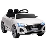 AIYAPLAY Kinder Elektroauto 12V Kinderauto mit 2,4G Fernbedienung, MP3 Musik & Hupe, Elektrofahrzeug mit Scheinwerfer, 4 gefederte Räder, 3-5 km/h, für 3-6 Jahre Kinder, Weiß