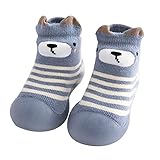 Lauflernschuhe Baby mädchen Weiss, Sockenschuhe Baby Kinder Cartoon Babyschuhe Krabbelschuhe Für Mädchen Junge Weicher Unisex Lauflerner-Schuhe Niedlicher rutschfeste Bodenschuhe Barfußschuhe