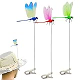 Generisch Garten Libellen - Pflanzclips Mit Kunstlibellen Für Balkon Und Beet,Farbenfrohe Pflanzkübel-Ornamente Im Lebendigen Landhausstil Zur Gartengestaltung