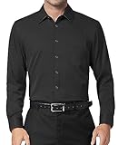 DEMEANOR Hemd Herren Langarm Business Hemd Herren Slim Fit Unifarben Freizeithemd Bügelfreie Hemden Oberhemden Herren