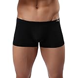 Panegy Herren Low Rise Glatt Nylon Boxershorts Boxer Briefs Unterwäsche Cool Atmungsaktiv Viskose Reizwäsche Herstellergröße XL/EU L - Schwarz