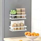 Ycpasta Wandmontiertes Badezimmer-Regal, Duschablage, 2 oder 3 Etagen, Metall-Aufbewahrungsregal, schwarz und weiß (weiß, 2 Etagen)