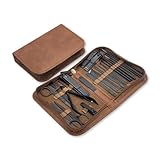 ZHCHAO Set mit 26 Pinzetten für abgestorbene Haut, Edelstahl, Schwarz, Nagelknipser, Maniküre-Set, Nagelfeile