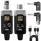 Behogan Mikrofon Sender Empfänger, Mikrofon Wireless Sender Empfänger, Tragbarer Adapter Kabelloses Funkmikrofon-Adapter für Dynamisches Kondensatormikrofon für Bühne & Vorträge