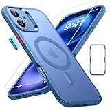 ESR für iPhone 16 Hülle (4 in 1) Set, Transparente Matte Hülle mit Displayschutzfolie, Kompatibel mit MagSafe, Militärnorm Schutz, Classic Serie, Klares Blau