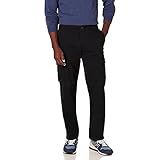 Amazon Essentials Herren Gerade geschnittene Stretch-Cargohose (erhältlich in Big & Tall), Schwarz, 38W / 32L