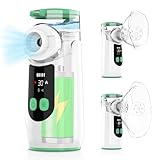 NEEMOSI Inhalationsgerät, NEEMOSI Leiser Tragbarer Inhalationsgerät für Erwachsene Kinder, USB Aufladbarer Inhalator mit 2 Masken und 1 Mundstück