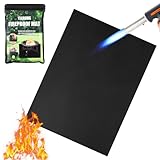 Feuerfeste Unterlage 120x100 cm Hitzebeständig Brandschutzmatte,Hitzeschutzmatte Feuerschutzmatte,Feuerfeste Matte Hitzebeständig BBQ Grillmatte für Fireplace Lawn Camping Bodenschutz Schwarz