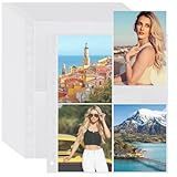100 Stück fotohüllen din a4 postkarten, Transparent Fotohüllen für Ordner, 4 Fächer geteilt, beidseitig bestückbare Fotophan Fotosichthüllen Sammelhüllen Postkartenhüllen Prospekthüllen