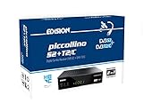 EDISION PICCOLLINO S2+T2/C Combo HD-Receiver H.265/HEVC (DVB-S2, DVB-T2, DVB-C | ARD-ZDF SD Abschaltung tauglich) Unicable tauglich, 2in1 RCU, HDMI, AV, LAN, Vorinstallierte deutsche Programmliste