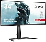 iiyama G-Master Red Eagle GCB3481WQSU-B1 Curved 1500R 86,4cm 34“ VA LED Gaming Monitor UWQHD HDMI DP USB3.2 0.3ms 180Hz HDR400 Adaptive Sync Höhenverstellung schwarz